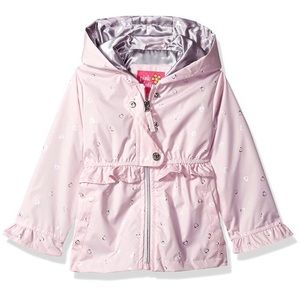 PINK PLATINUM Ruffled Trench Rain Coat w/ Hood